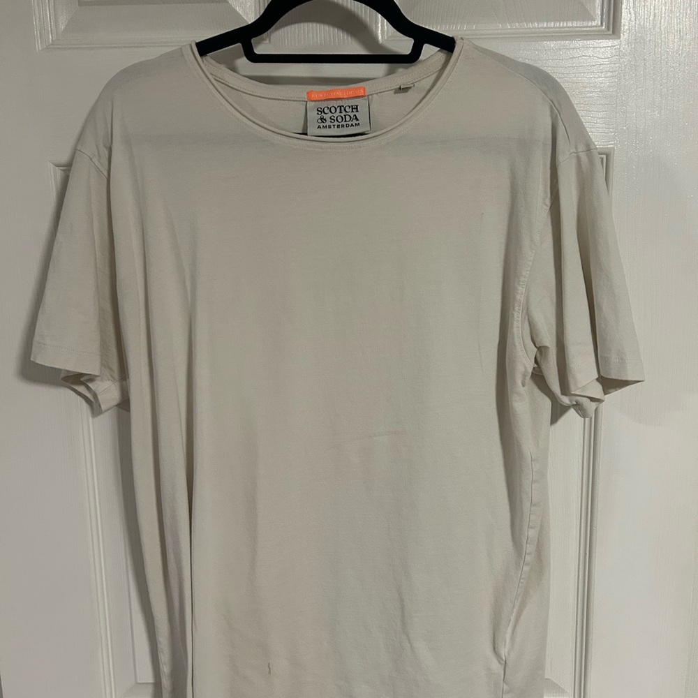 Scotch & Soda Men's Off-White Short Sleeve Tee